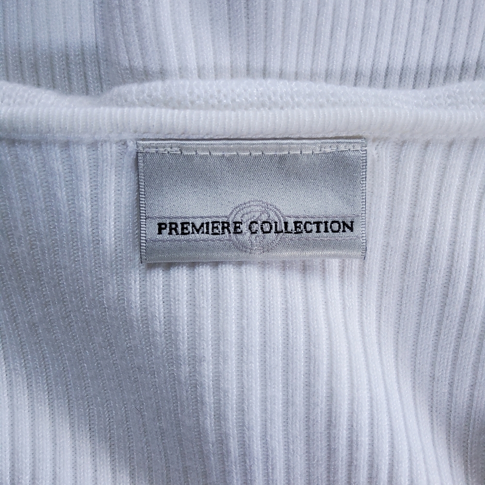 Premiere Collection White Ruffled V-Neck Sweater - Picture 5 of 8